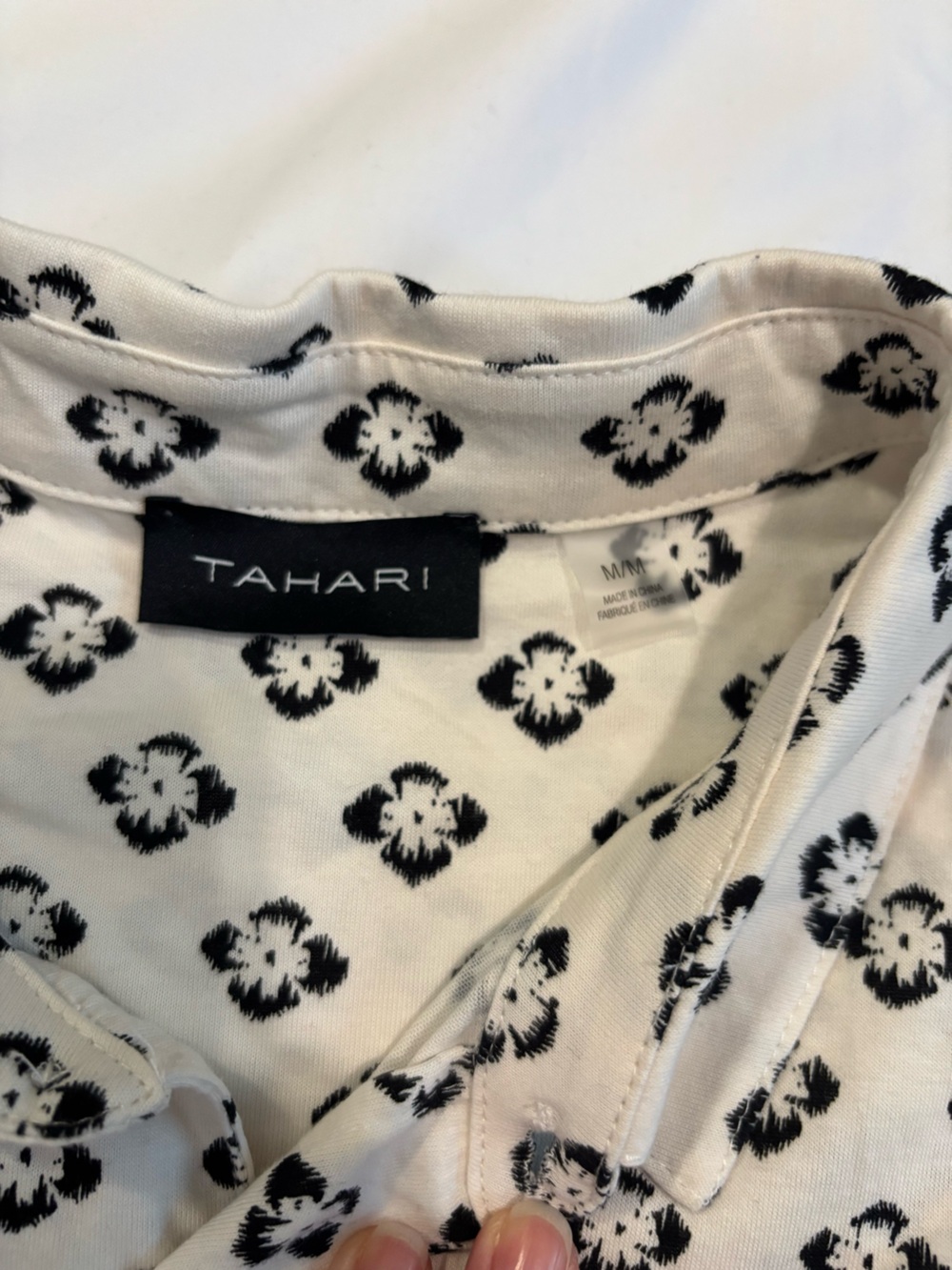 Men’s Black & Off-White Print Button Up - Picture 2 of 3